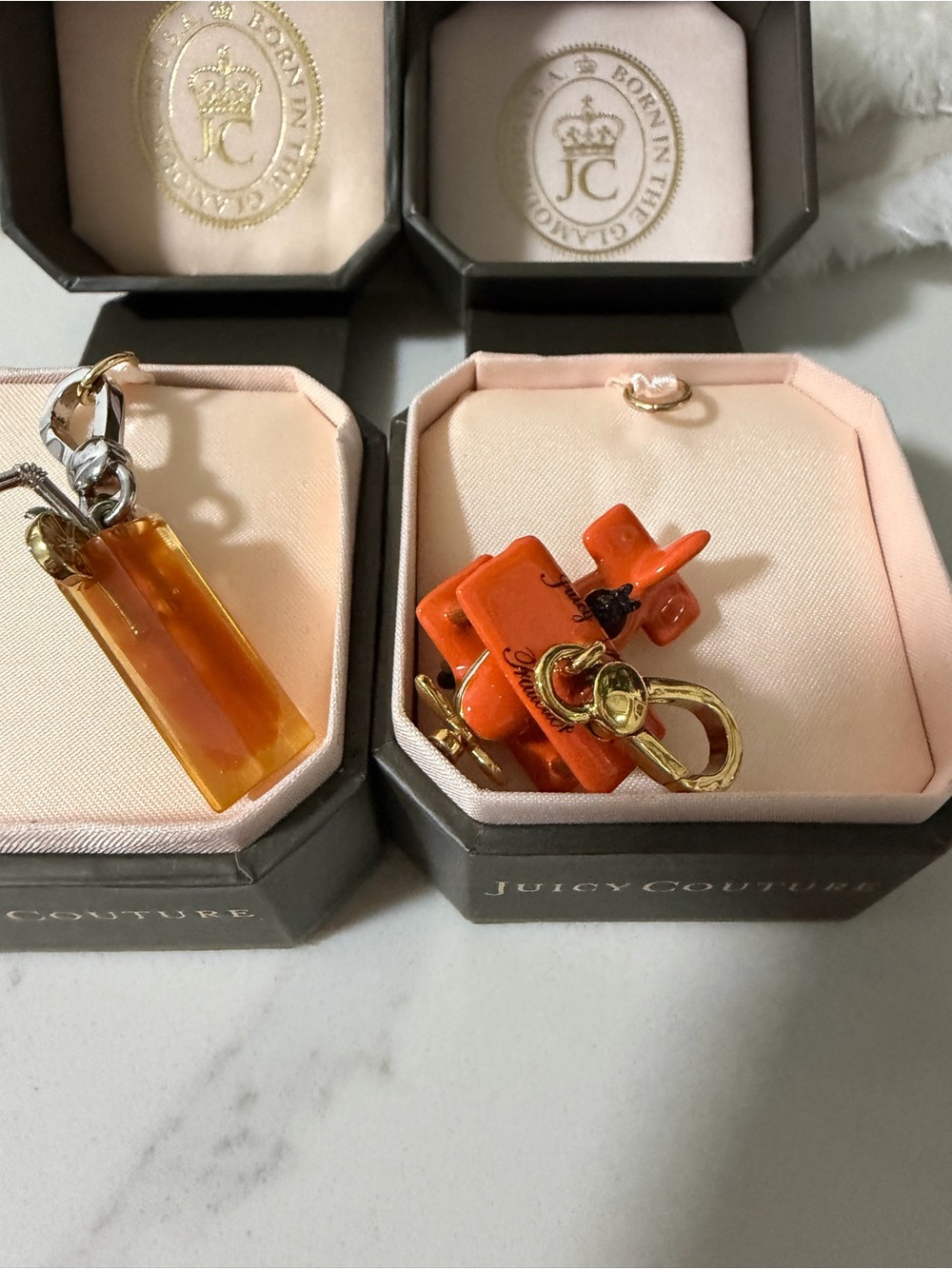 Juicy Couture Orange Airplane & iced tea  Charms